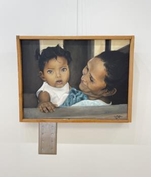 A painting featuring a mother and child that will also be on display in the Fine Arts Gallery through Jan. 20, 2026