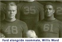 Gerald Ford alongside his roommate Willis Ward. Click to enlarge. 