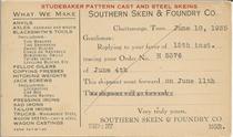 Southern Skein and Foundry promotional postcard.  Click to enlarge.