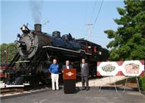 Announcing plans for the TVRM's 50th anniversary are Jim Bambrey, general manager of the Chattanooga Choo Choo;
Tim Andrews, president of the Tennessee Valley Railroad Museum, and
Bob Doak, president and CEO of the Chattanooga Area Convention & Visitors Bureau.