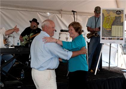 Coaching legends, Phillip Fulmer and Pat Summitt, dance to the Tennessee Waltz at a Pat Summitt Foundation fundraiser at Jasper Highlands in Marion County.