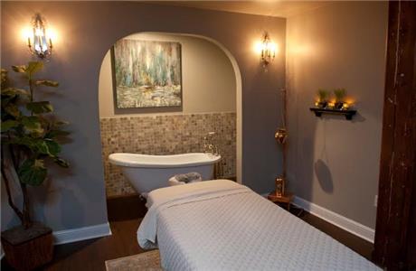 The massage room at Woodhouse Day Spa