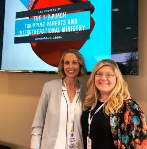 Dr. Lorinda Roberts, left, and Danielle Ervin, right, at the conference