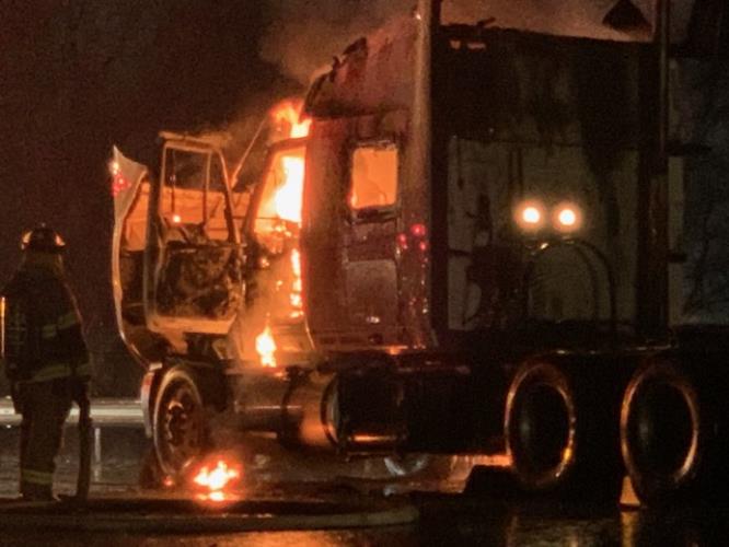 Broken Down SemiTruck Catches Fire Thursday Night On Highway 27