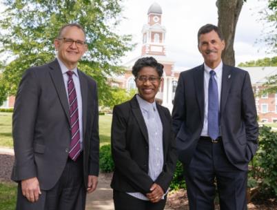 From left, Dr. Mike Hayes, Gloria Scott-Richmond and Dr. Paul Conn