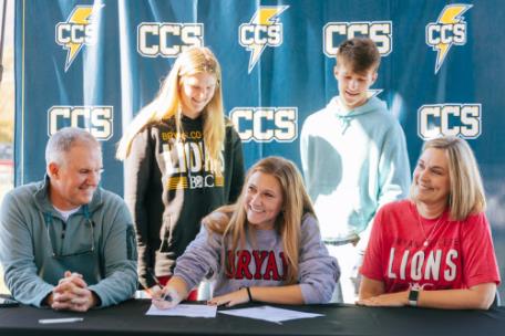 Maddie Groves with her family. 