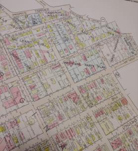 The Strattons lived near Fourth and Poplar on the far right side of this plat. They were in "the original town."