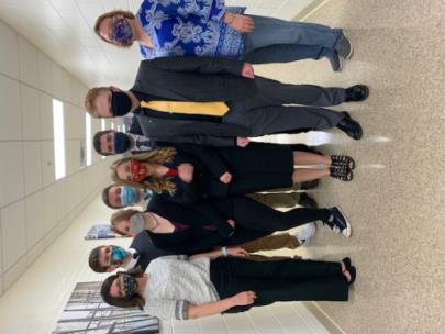 Pictured, from left to right: Coach April Kidd, Burch Harbison, Katie Rockhill, Devin Hollingsworth, Brooke Bargeron, Caleb Spires, Donnie Burnette and Coach Laurie Rowland.