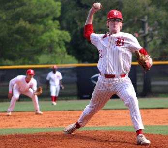 Baylor's Jay Dill pitches during the first game against Ensworth.