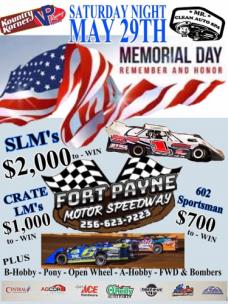 Fort Payne Motor Speedway Adds Memorial Day Weekend Extravaganza This Saturday - Vimarsana News