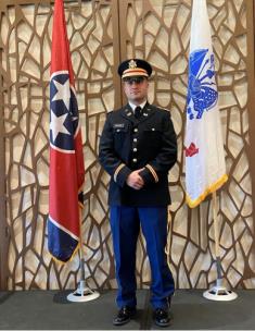 2nd Lt. Emerson Brock, a construction engineer with Lebanon's 278th Armored Cavalry Regiment's Regimental Support Squadron, commissioned at the Westin Hotel in Chattanooga