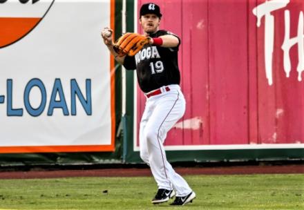 The Lookouts' Jay Schuyler fields a ball hit to the outfield during Friday night's game against Rocket City at AT&T Field. The Lookouts came back from a nine-run deficit to win, 10-9, and move into a first place tie with Birmingham in the Southern League's South Division.