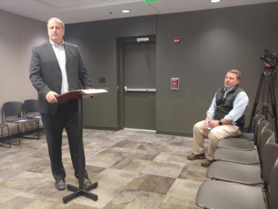 Walker County Commission Chairman Shannon Whitfield, left, with developer Duane Horton 
