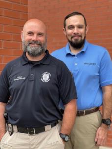 Officer Nathan Hartwig, left, and Luke Hannah