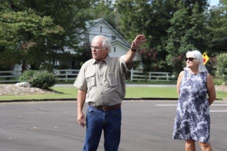 Town of Cohutta Mayor Ron Shinnick and Council Woman, Sandy Clayborne, at one of the stops on the “Tour the Town”