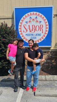 Tax Family, left to right, Emma, Mario, Liam (son) and Hannia (mom)