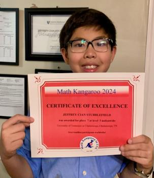 Local 10-Year-Old Student Takes 1st In State, 7th In Country For Math Kangaroo Competition