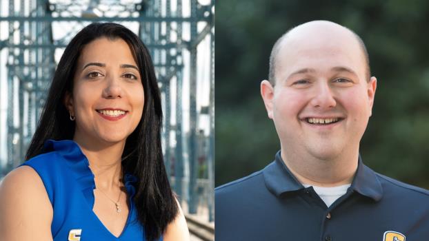 Dr. Mina Sartipi, left, and Brett Fuchs are recipients of 2024 UT System President’s Awards