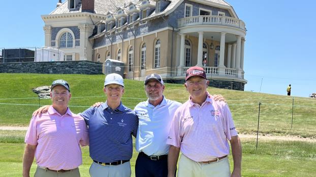  (Photo contributed)

Steve White, left, competed in a practice round with veteran PGA Tour professionals, left to right, David Toms, Doug Barron and Ken Duke 