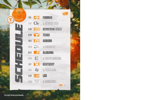 2026 Tennessee Football Schedule Dates Announced