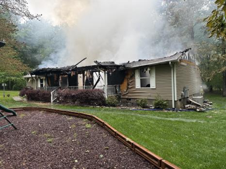 The home at 8733 Bethany Lane in Harrison was destroyed by fire Saturday morning