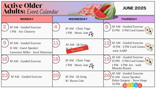 Red Bank Announces June Schedule For Active Older Adult Classes