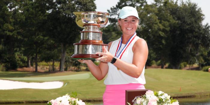 Blakesly Brock after capturing the 2021 U.S. Women's Mid-Amateur title 