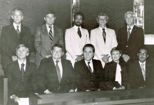 A young Rheubin Taylor (back row center) was on the first County Commission in 1978 