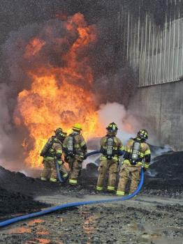 Firefighters Respond To Large Commercial Fire At Buzzi Unicem