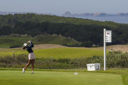 Kynadie Adams of Gallatin tees off in Monday's opening round of stroke play at the U.S. Women's Amateur