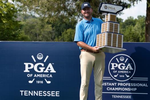 Ben Wolcott displays the hardware for winning the Tennessee Assistant PGA Professional Championship