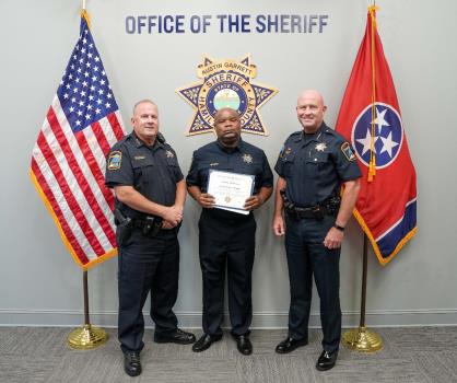 (L-R) HCSO Deputy Chief of Corrections Tim Davis, Corrections Deputy Timothy Higgins & Sheriff Austin Garrett