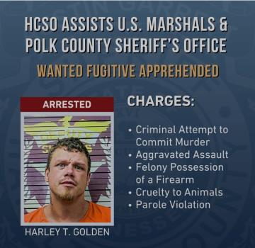 HCSO SWAT Team Assists Polk County Sheriff’s Office, U.S. Marshals Apprehending Wanted Fugitive
