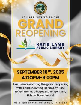 Katie Lamb Public Library Has Grand Reopening Celebration Sept. 18