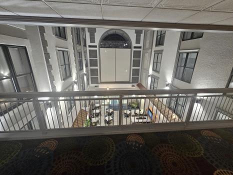 The spacious lobby at the Holiday Inn Express in downtown Deadwood, South Dakota
