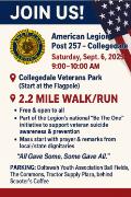 American Legion Post 257 - Collegedale To Hold Suicide Prevention Walk/Run Saturday