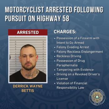 Motorcyclist Arrested Following Pursuit On Highway 58